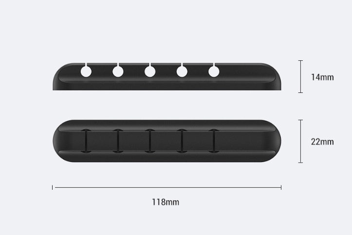 Cable holder clips keeping charging cords secure and within easy reach