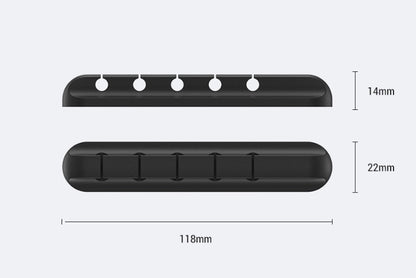 Cable holder clips keeping charging cords secure and within easy reach