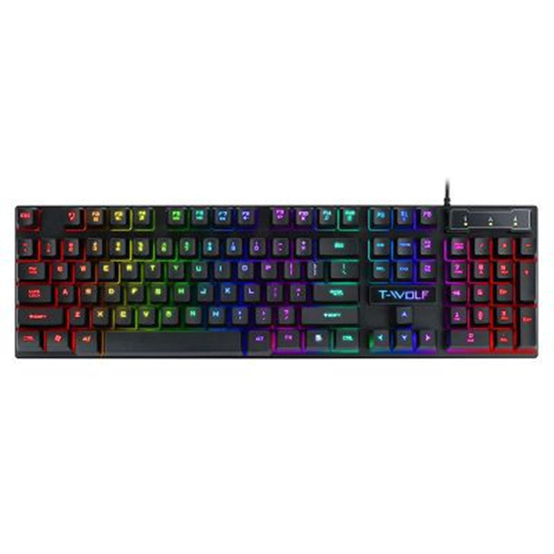 Colorful backlit gaming keyboard with modern design