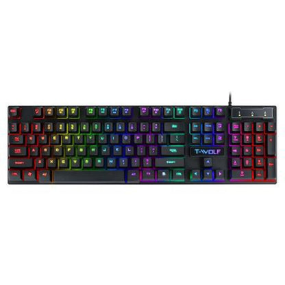 Colorful backlit gaming keyboard with modern design