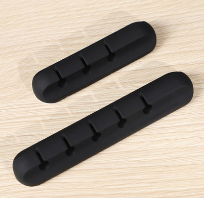 Desk cord organizer clips for managing multiple charging cables