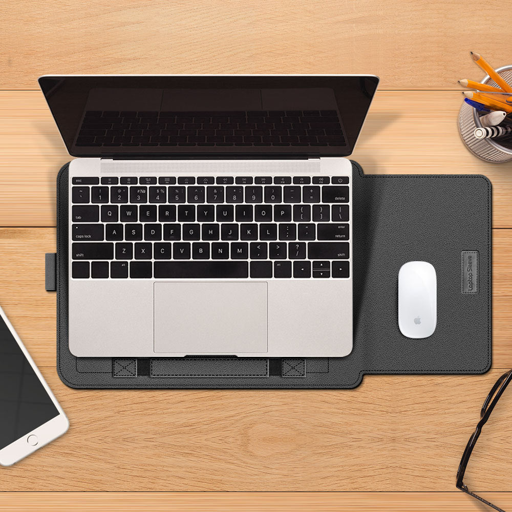 Lightweight leather laptop case available in multiple colors