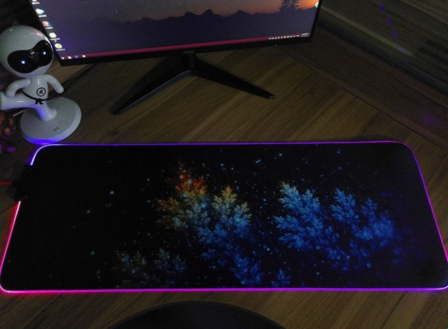 Large LED mouse pad designed for PC gaming and office workspace
