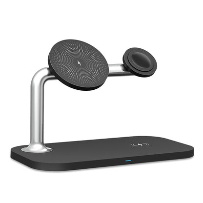 USB-C powered 3-in-1 magnetic charging stand for Apple devices.