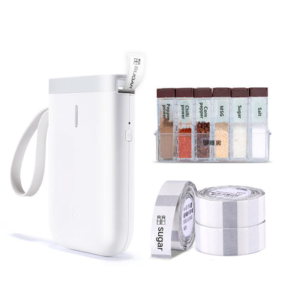 Mini thermal label printer used for organizing containers and household items