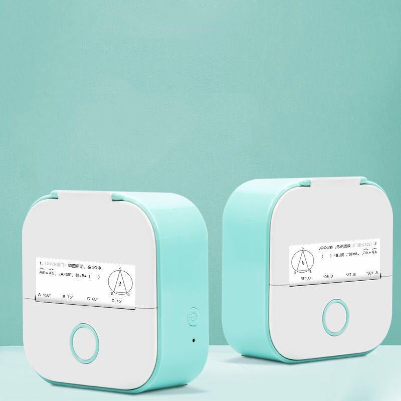 Two turquoise and white devices on a light blue background