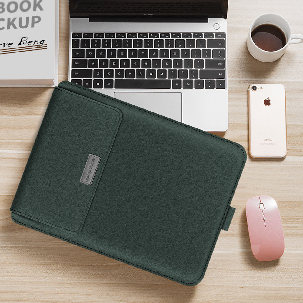 Premium PU leather laptop sleeve designed for secure protection and stylish everyday carrying.