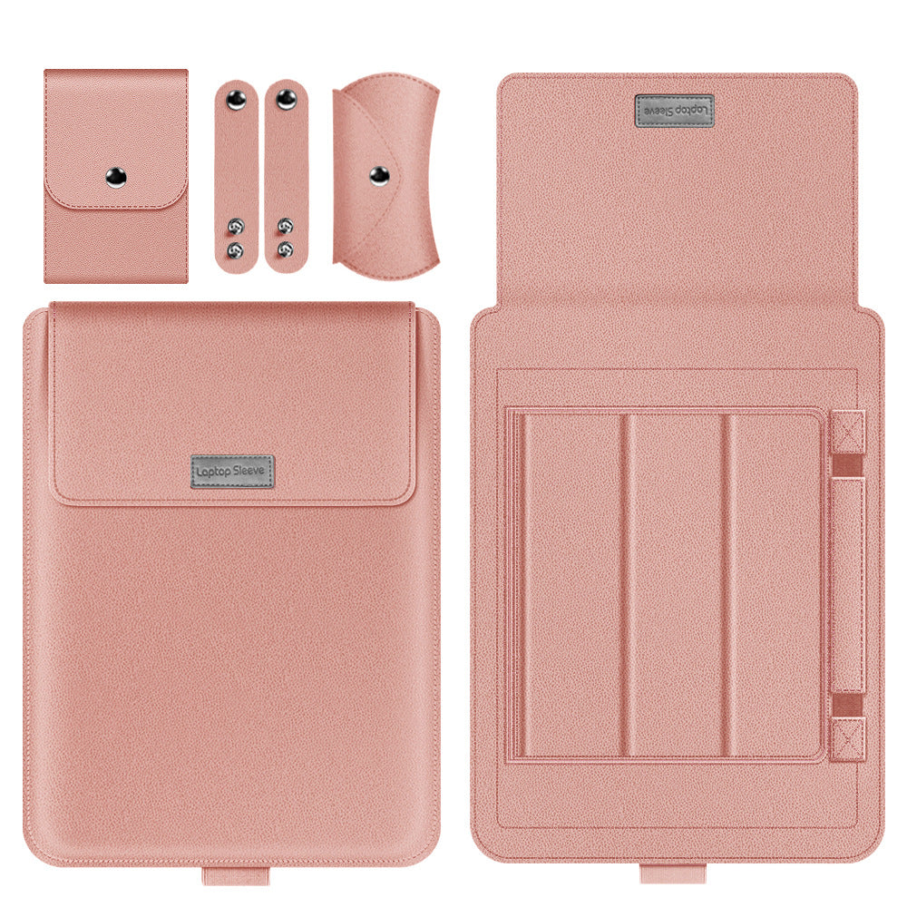 Premium PU leather laptop sleeve bag for business and travel use