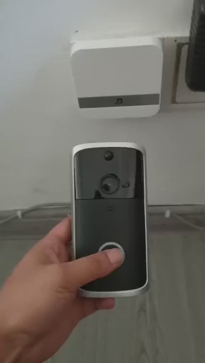 Smart doorbell camera with two-way audio and mobile app monitoring