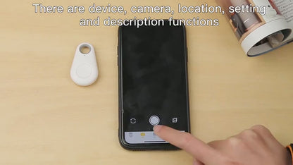 Bluetooth tracker demonstrating how to connect with a compatible smartphone and locate nearby belongings.