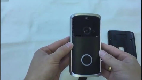 Wireless video doorbell camera installation and feature demonstration