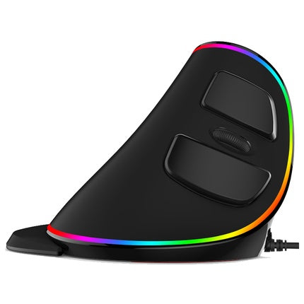 Modern vertical RGB mouse on a professional desktop workspace