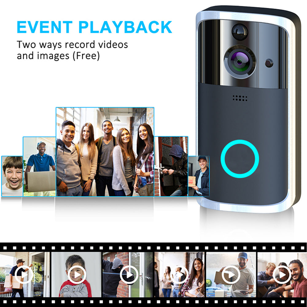 Smart video doorbell camera with mobile app remote monitoring