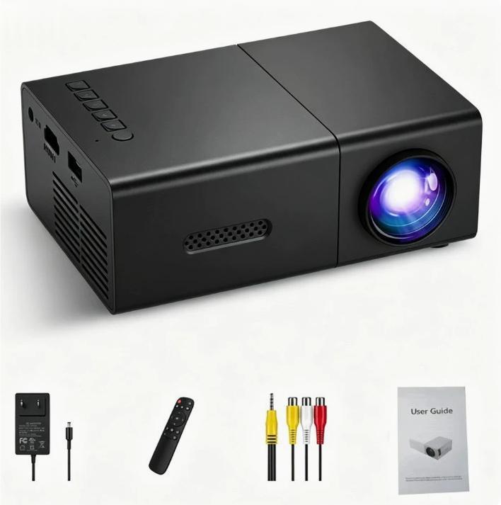 LED mini projector with built-in speaker for indoor use