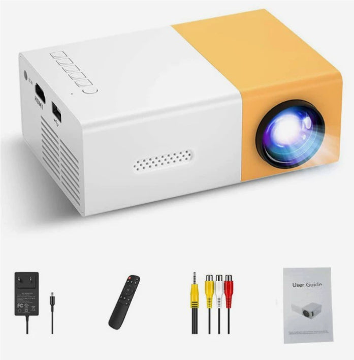 Portable 1080P supported projector for home entertainment