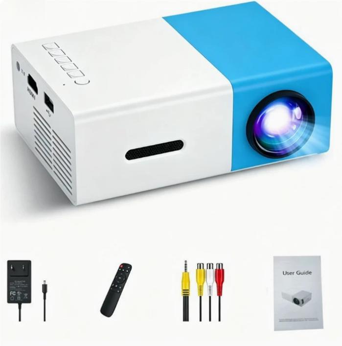 Compact T300 mini projector for movies and streaming