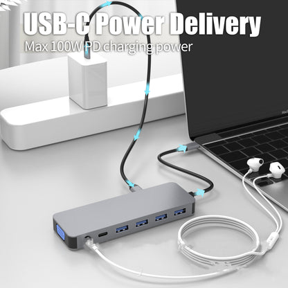 Compact USB-C docking station for home office, remote work, and multi-monitor productivity